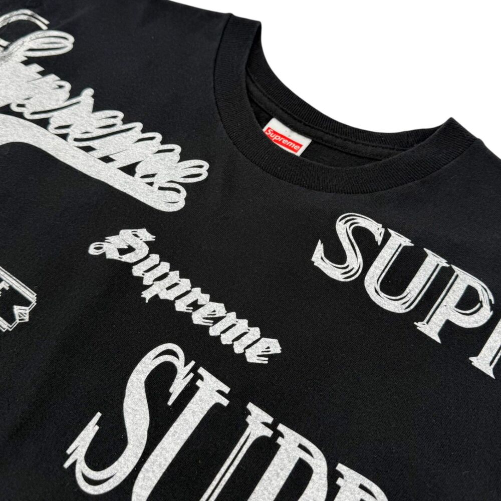 Supreme Men's Multi Logo Streetwear Tee Short Sleeve Large Black